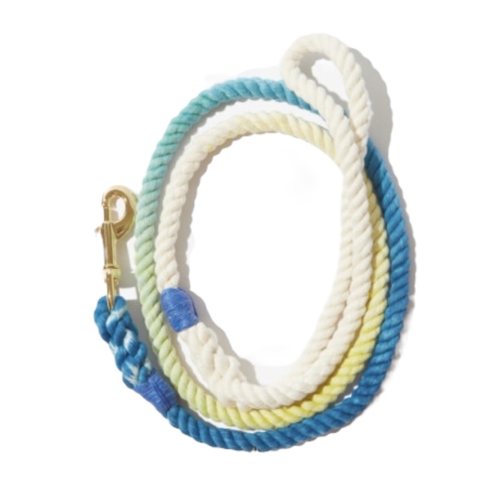 Found my Animal Hand Dyed Rope Leash Ombre White Blue Green Yellow Dog Leash